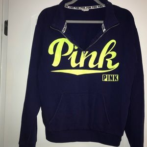 PINK 3/4 zip pullover sweatshirt